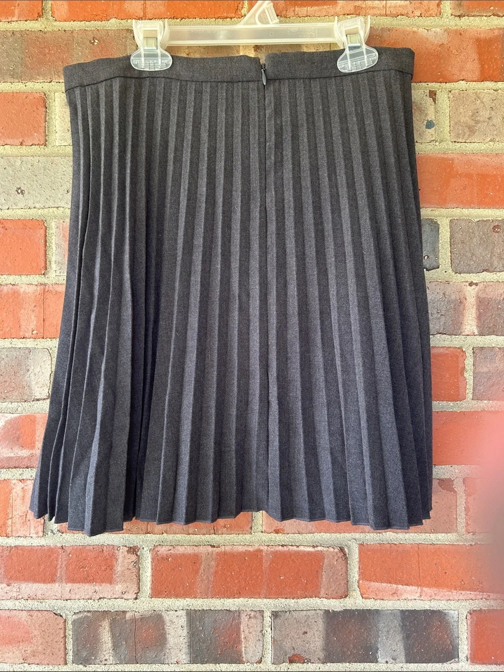 J. Crew Dark Charcoal Pleated Midi Skirt
